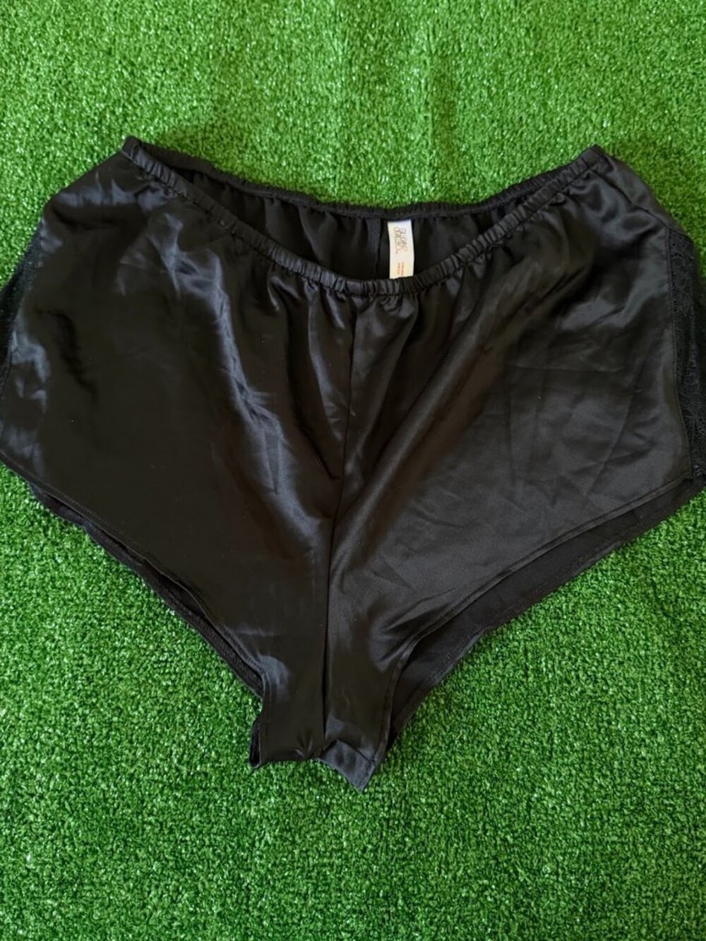Gilligan & O'Malley Satin Lace Trim Elastic Waist Pajama Lounge Shorts Size L